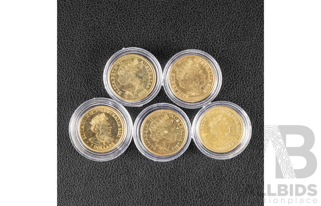 Australian Commemorative Two Dollar Coins 2013 2018 2019 2021(2)