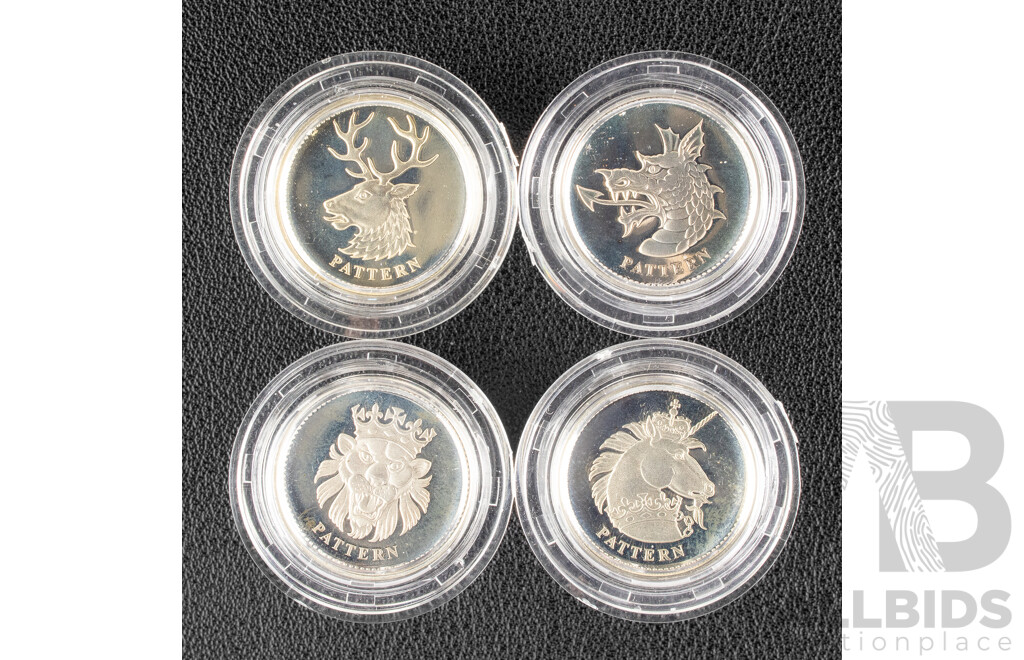 Four United Kingdom 2004 Silver Proof One Pound Coins .925