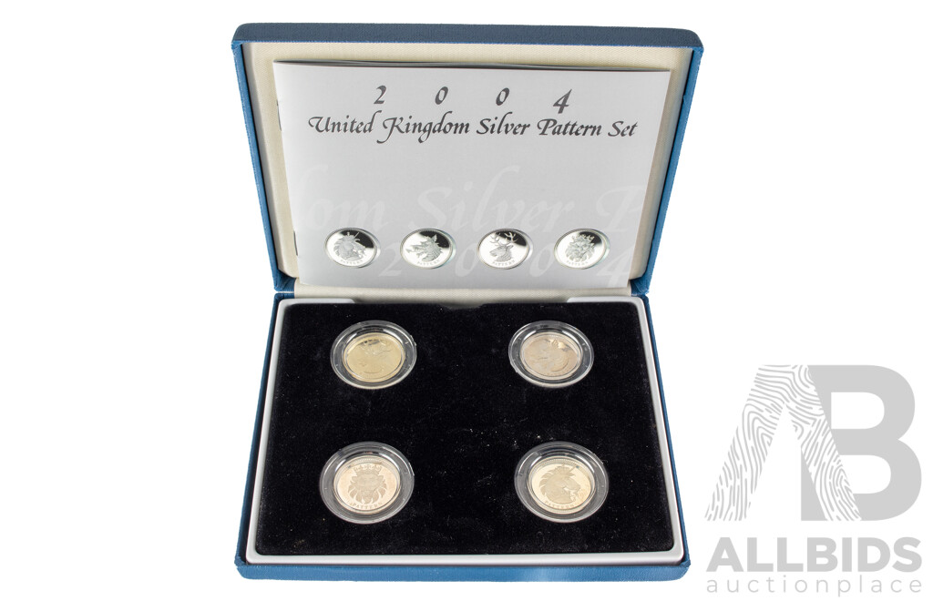 Four United Kingdom 2004 Silver Proof One Pound Coins .925