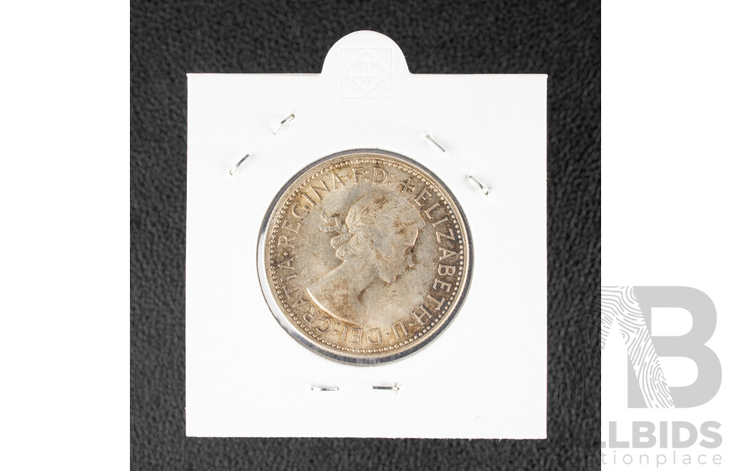Australian 1954 Silver Florin, Royal Visit .500