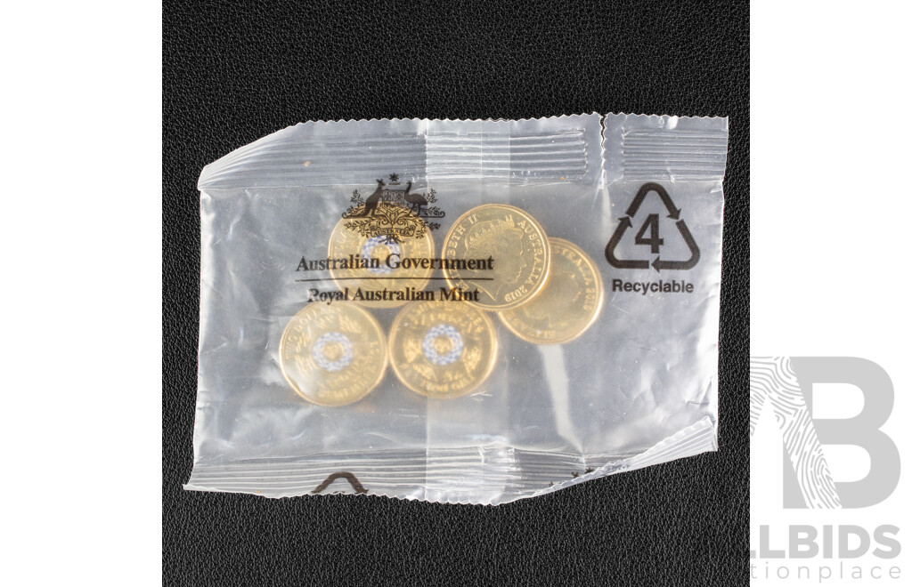 Five Australian RAM 2019 UNC Two Dollar Coins, Police Remembrance