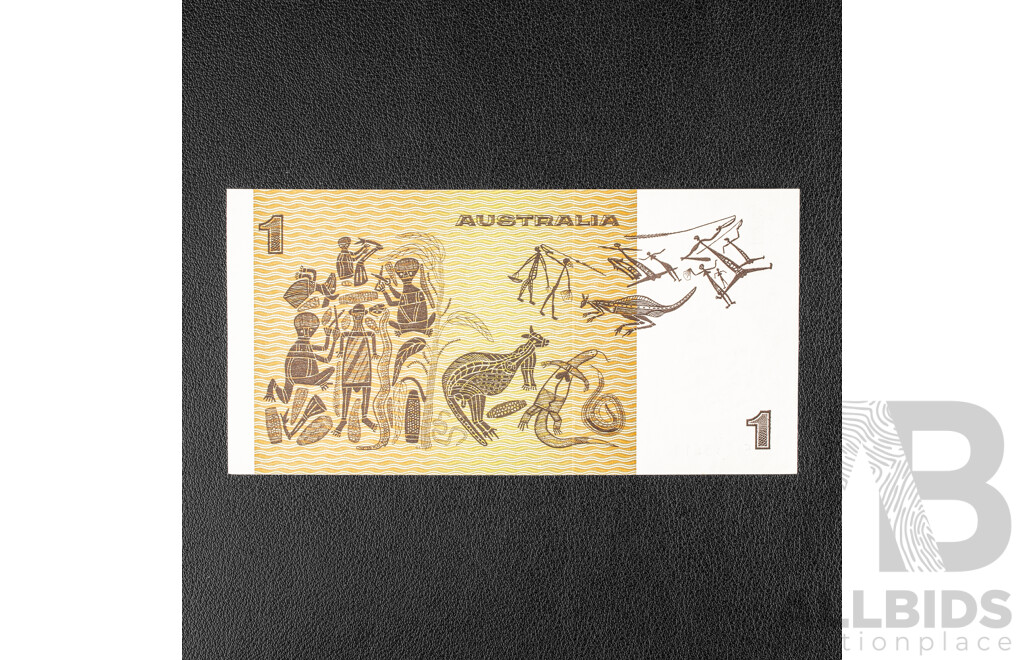 Australian 1982 UNC One Dollr Note, Johnston/Stone R78, DPE 633511 