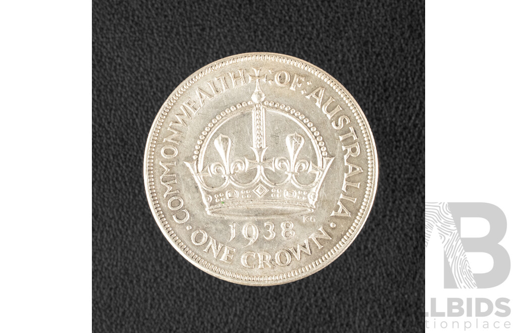 Australian 1938 KGVI Silver Crown .925