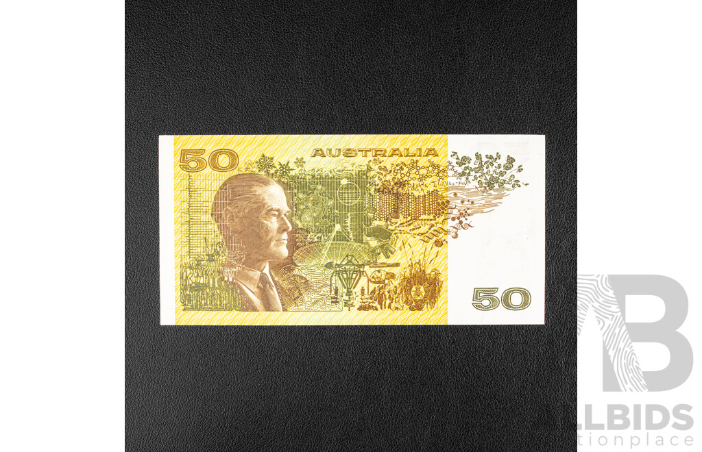 Australian 1973 A/UNC Fifty Dollar Note, Phillips/Wheeler