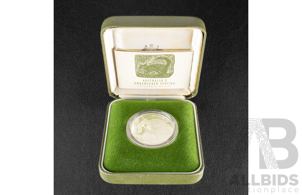 Australian RAM 1995 Silver Proof Ten Dollar Coin. Endangered Species, Numbat .925