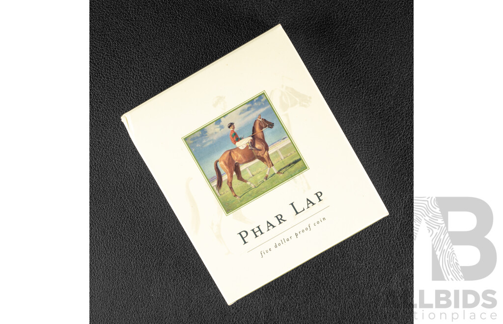 Australian 2005 Proof Five Dollar coin, Phar Lap Anniversary