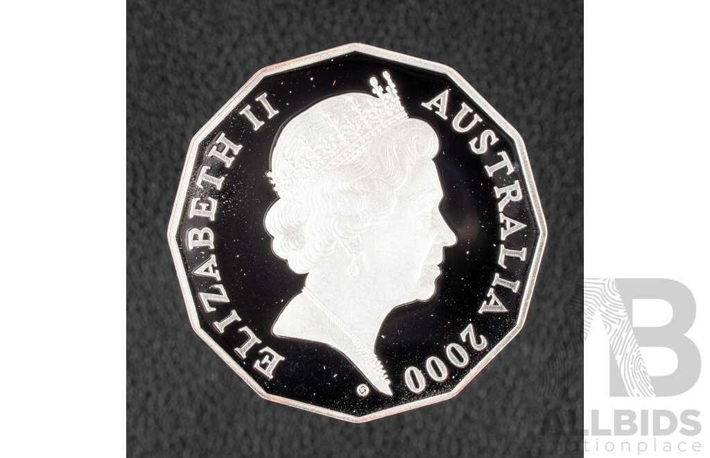 Australian RAM 2000 Silver Proof Fifty Cent Coin. Royal Visit .999