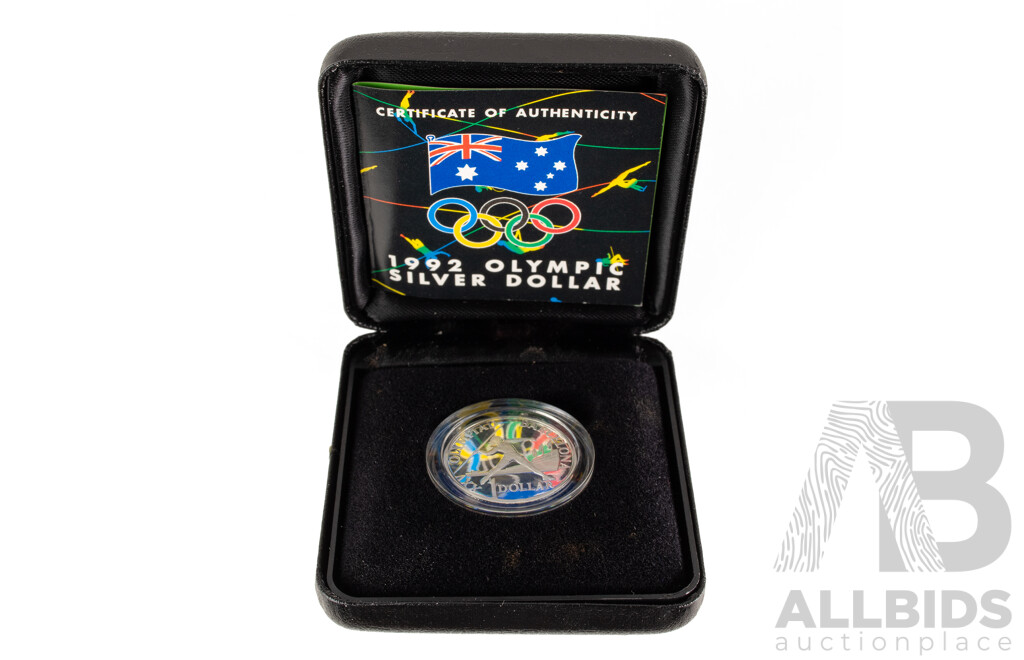 Australian RAM 1992 Silver One Dollar Coin, Barcelona Olympics