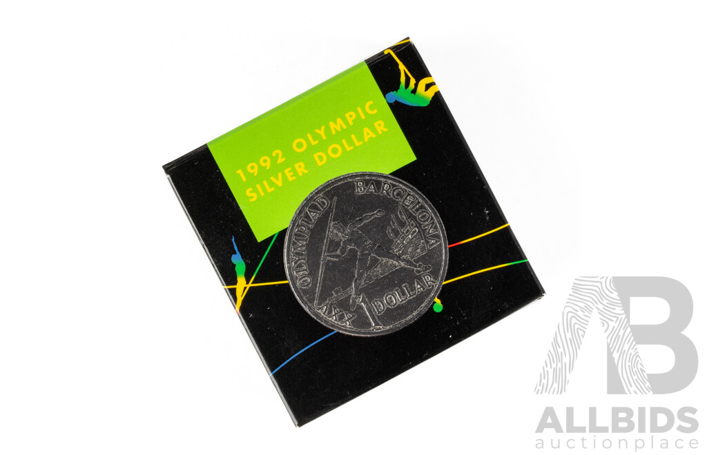 Australian RAM 1992 Silver One Dollar Coin, Barcelona Olympics