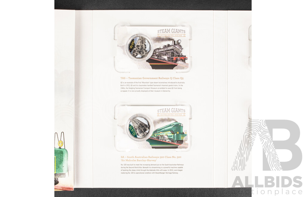 Australian 2025 Seven UNC Fifty Cent Coin Collection. Steam Giants