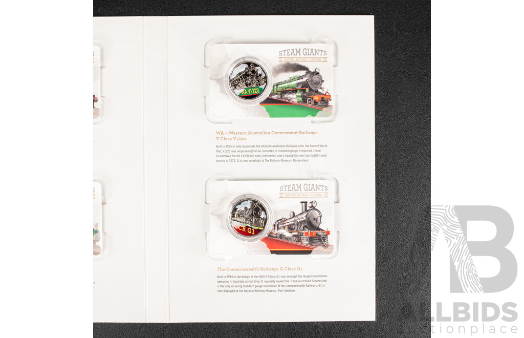 Australian 2025 Seven UNC Fifty Cent Coin Collection. Steam Giants