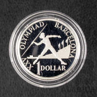 Australian RAM 1992 Silver One Dollar Coin, Barcelona Olympics 