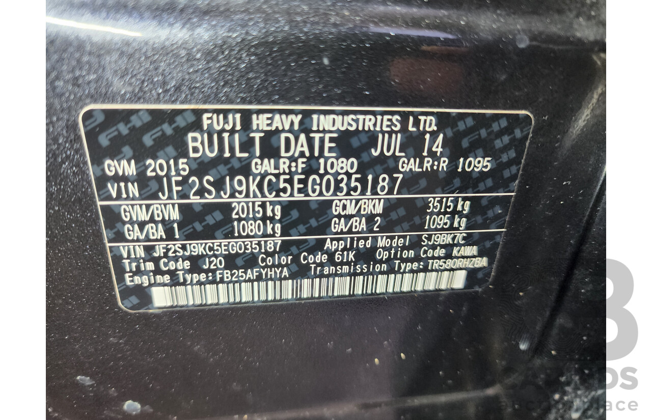 08/2014 Subaru Forester 2.5i-L MY14 4d Wagon Grey 2.5L
