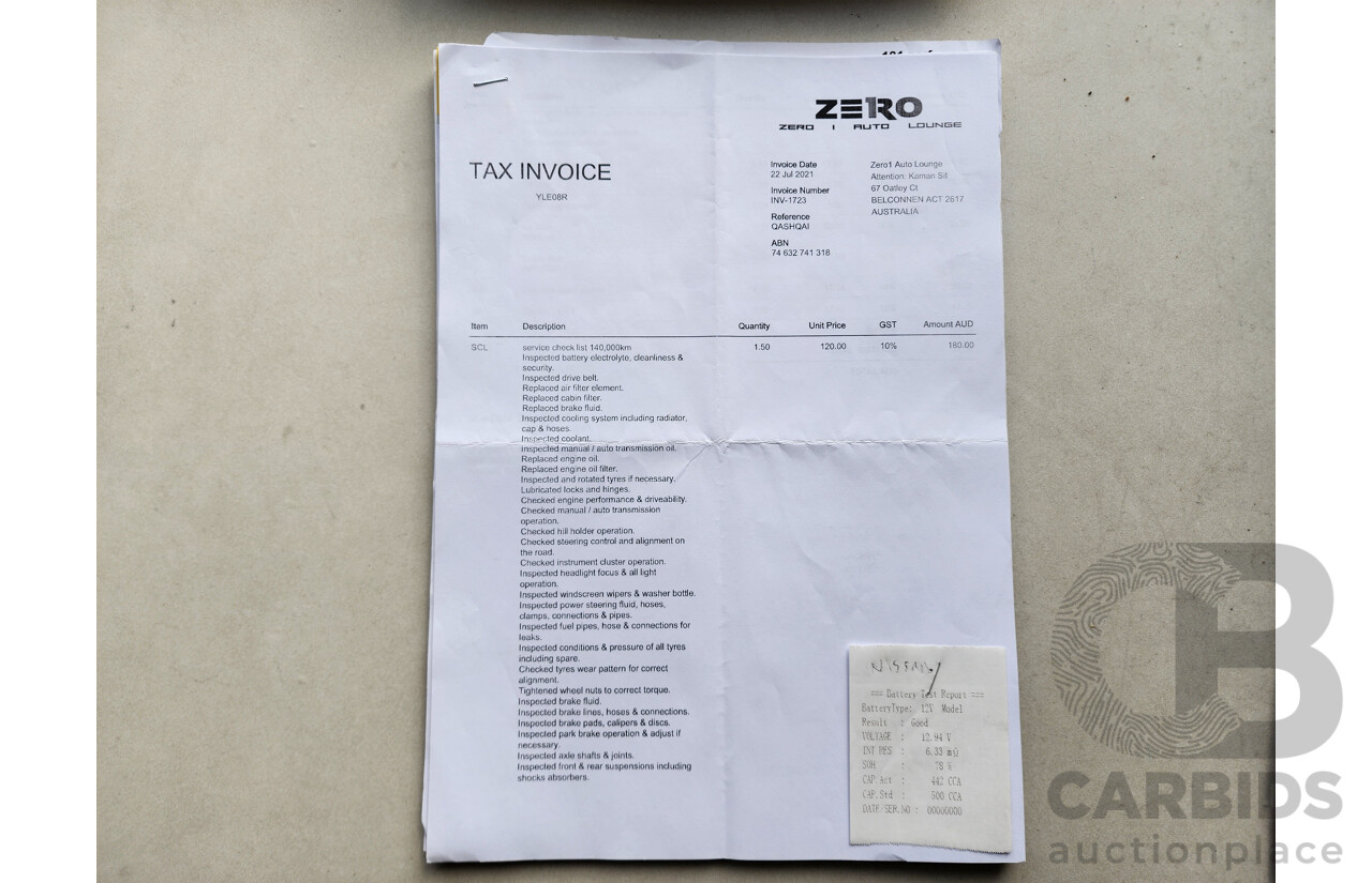03/2016 Nissan Qashqai TI (4x2) J11 4d Wagon White 2.0L