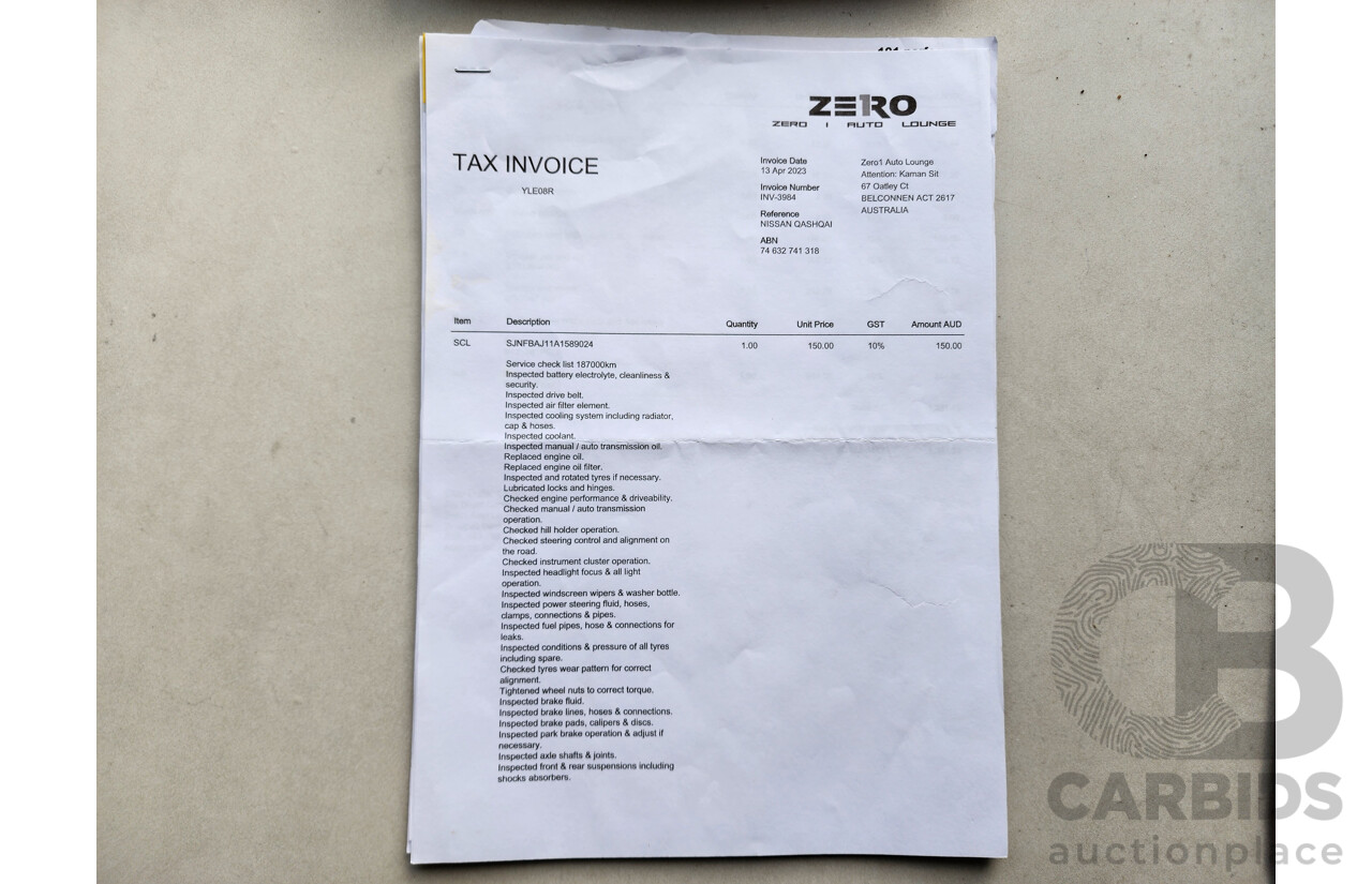 03/2016 Nissan Qashqai TI (4x2) J11 4d Wagon White 2.0L