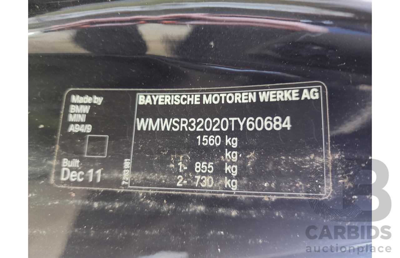 02/2012 Mini Cooper  R56 MY12 2d Hatchback Black 1.6L