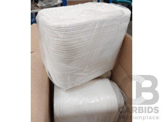 BioCane 750mL White Takeaway Bases (500pcs/Box) - Lot of 5