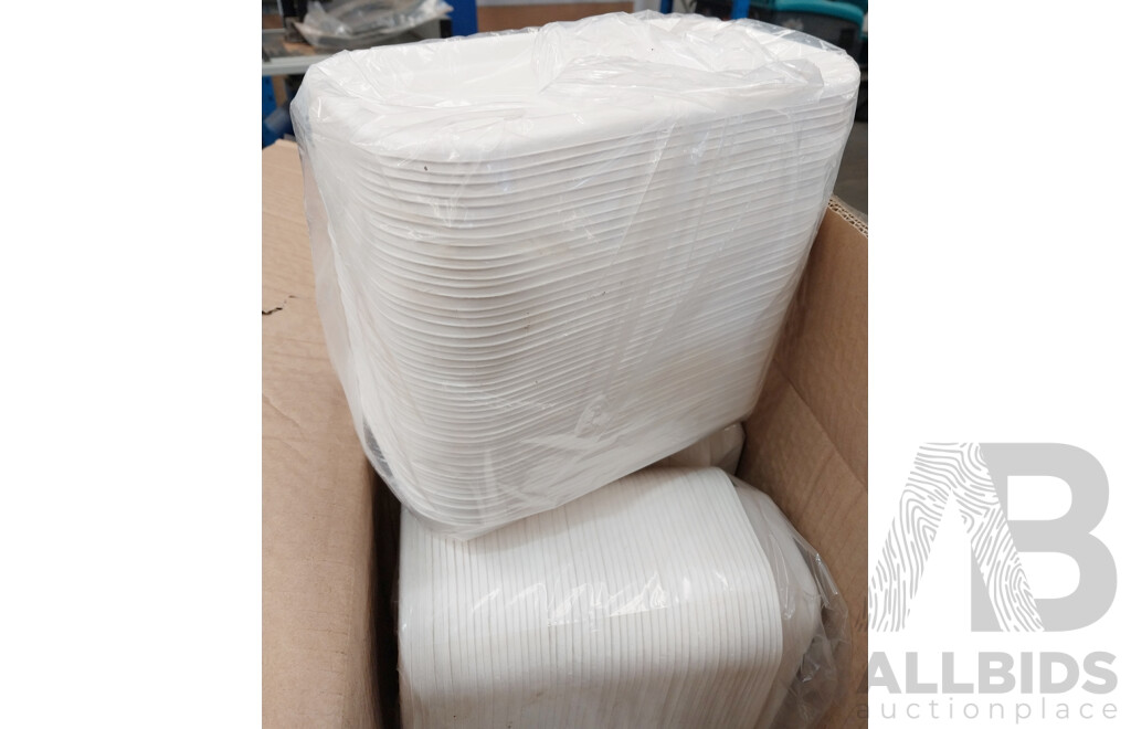 BioCane 750mL White Takeaway Bases (500pcs/Box) - Lot of 5