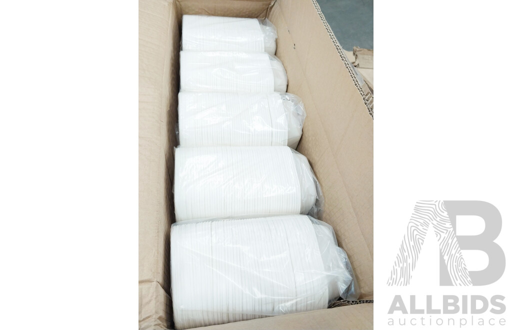 BioCane 750mL White Takeaway Bases (500pcs/Box) - Lot of 5