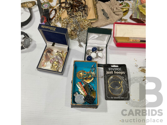 Large Collection of Jewellery Including Watches, Cufflinks, Necklaces, Brooches, Jewellery Boxes and More