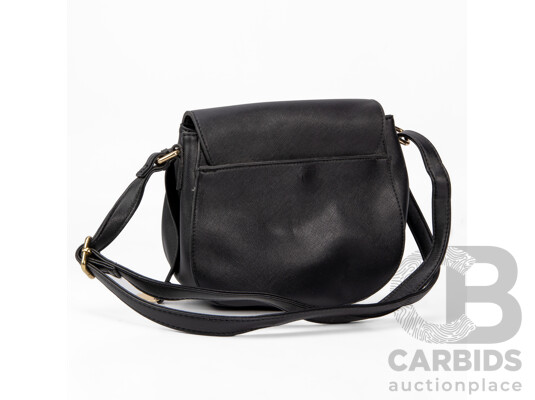 Faux Saffiano Leather Shoulder Bag