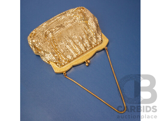 Vintage Gold Tone Mesh Oroton Evening Clutch Purse