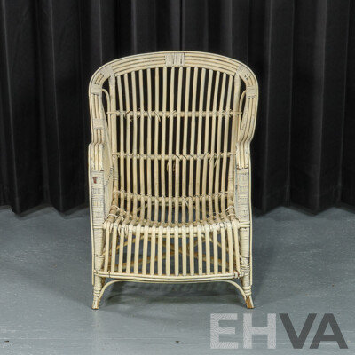 Vintage Painted Split Cane Patio Chair