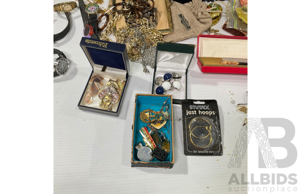 Large Collection of Jewellery Including Watches, Cufflinks, Necklaces, Brooches, Jewellery Boxes and More