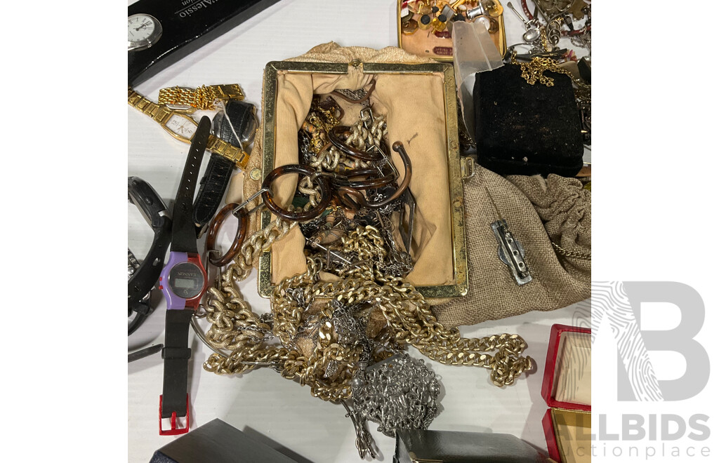 Large Collection of Jewellery Including Watches, Cufflinks, Necklaces, Brooches, Jewellery Boxes and More