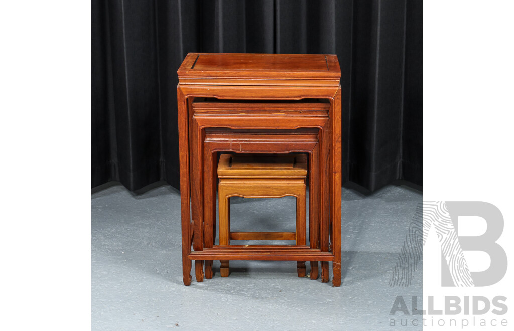 Chinese Rosewood Nest of Four Side Tables