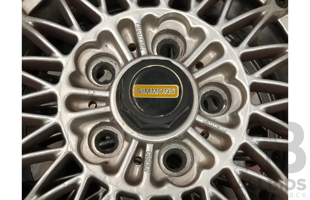 Simmons V5 16 Inch Three Piece Five Stud Alloy Wheels - Set of Four with Two Bridgestone Grid II Tyres
