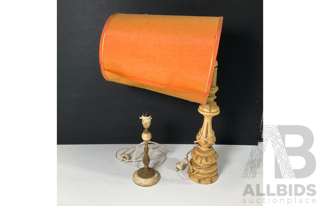 Pair of Table Lamps with Broken Socket