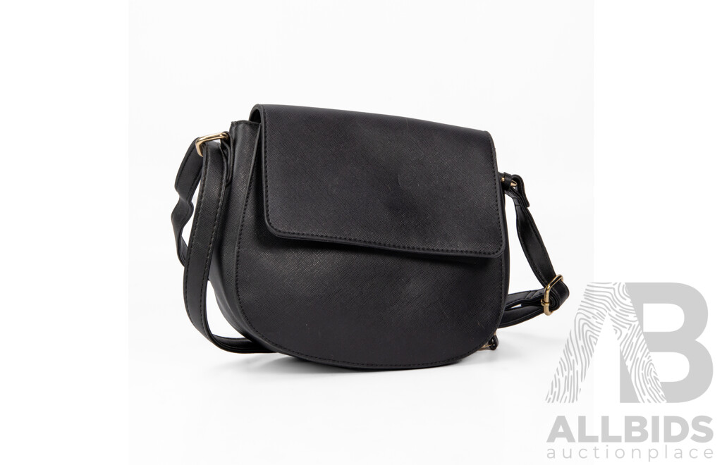 Faux Saffiano Leather Shoulder Bag