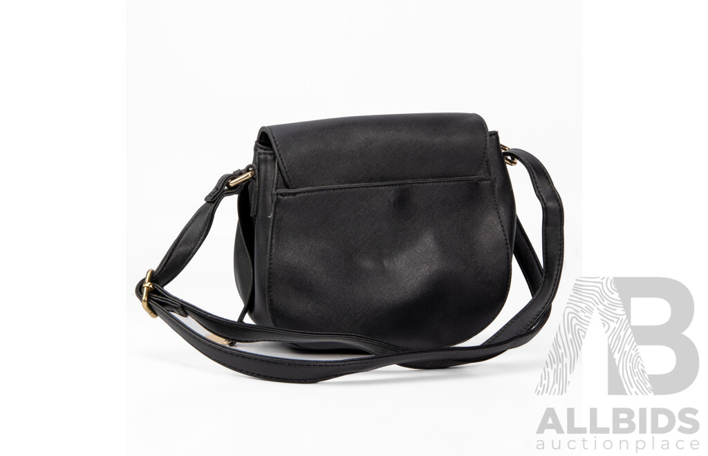 Faux Saffiano Leather Shoulder Bag