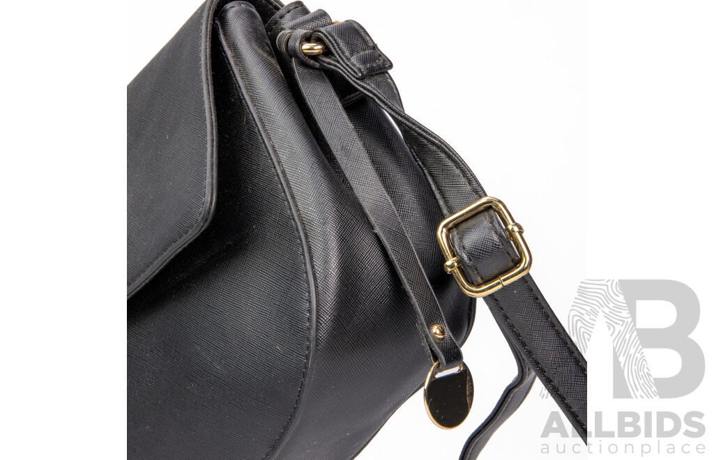 Faux Saffiano Leather Shoulder Bag