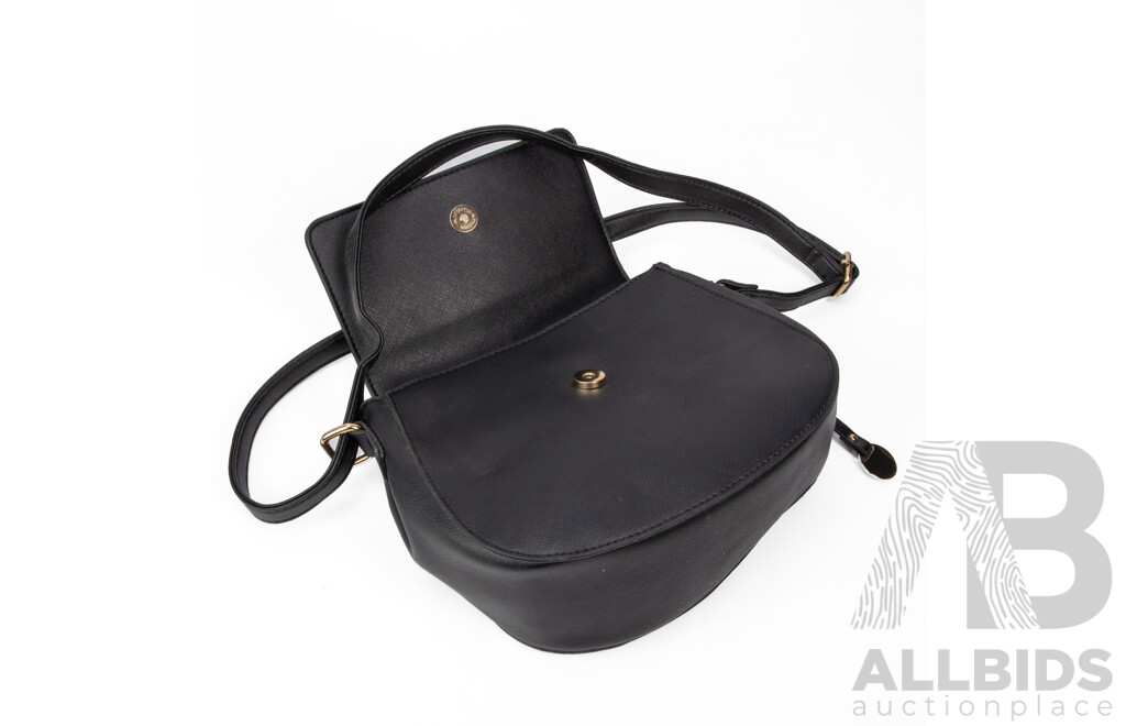Faux Saffiano Leather Shoulder Bag