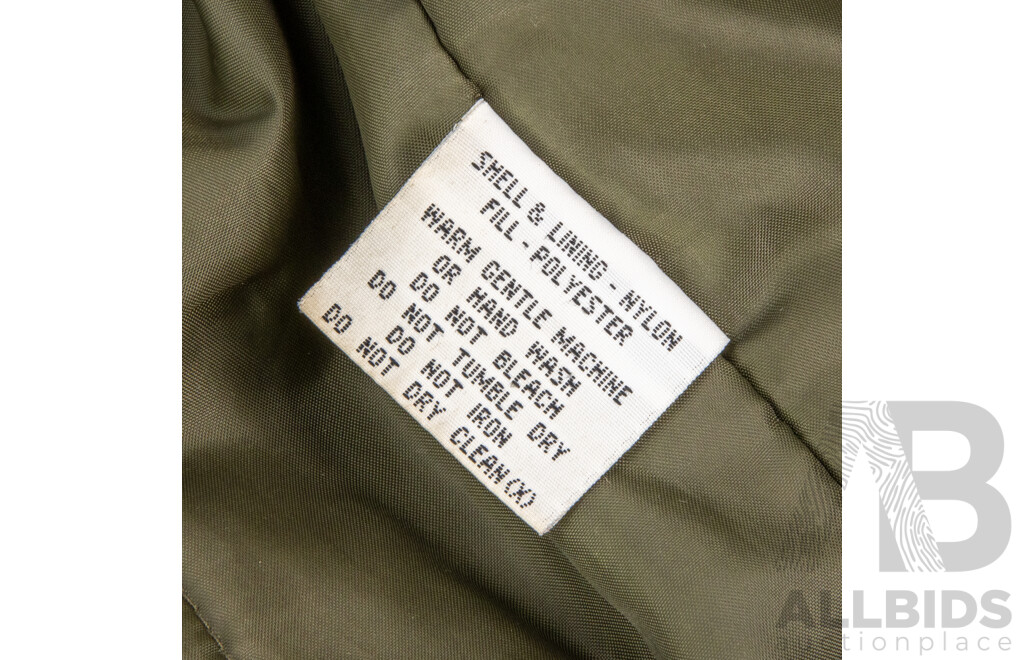 Vintage Canberra Aero Club Olive Green MA-1 Style Bomber Jacket