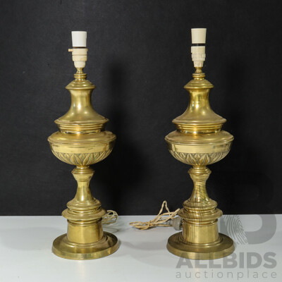 Pair of Brass Trophy Table Lamps
