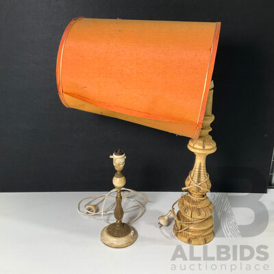 Pair of Table Lamps with Broken Socket
