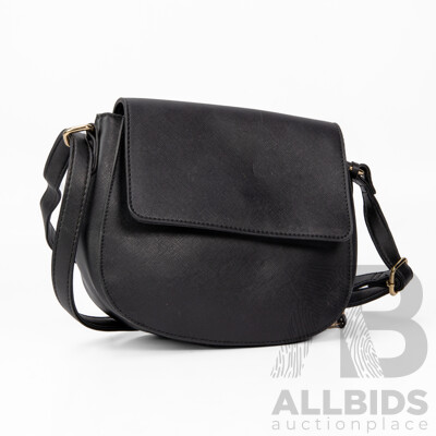 Faux Saffiano Leather Shoulder Bag