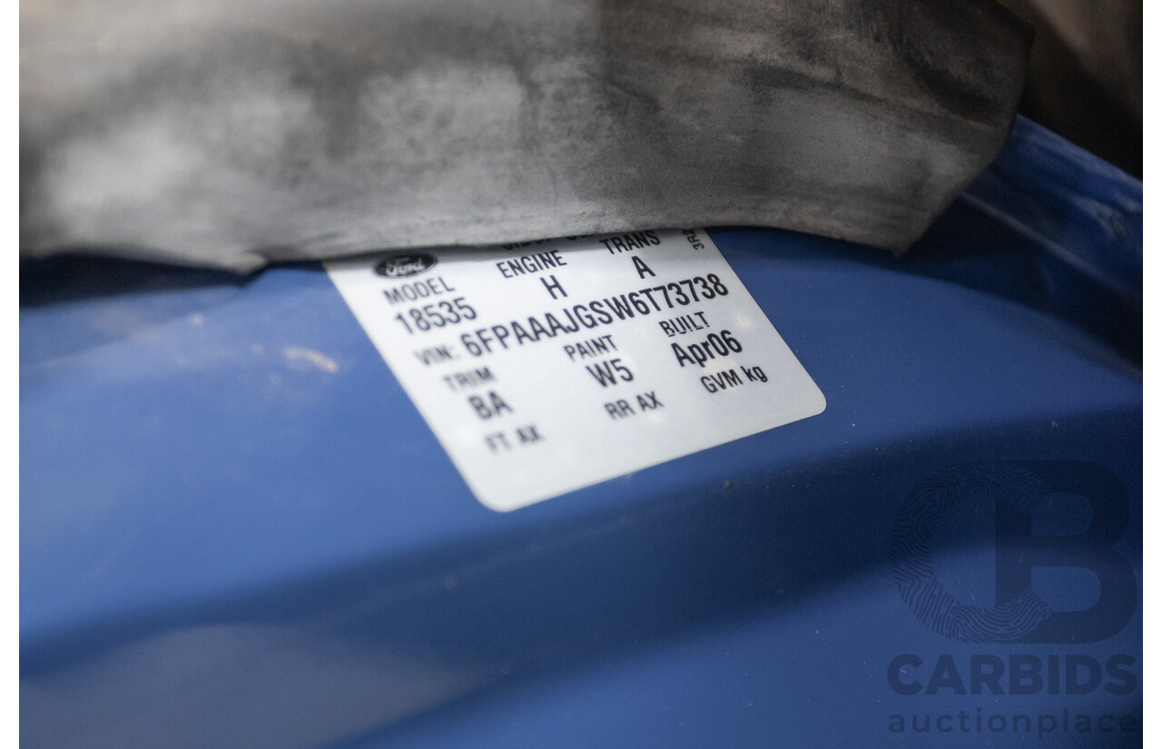 4/2006 Ford Falcon XR6 BF 4d Sedan Shockwave Mica Blue V6 4.0L