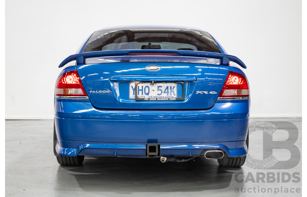 4/2006 Ford Falcon XR6 BF 4d Sedan Shockwave Mica Blue V6 4.0L