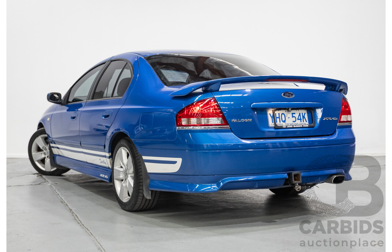4/2006 Ford Falcon XR6 BF 4d Sedan Shockwave Mica Blue V6 4.0L