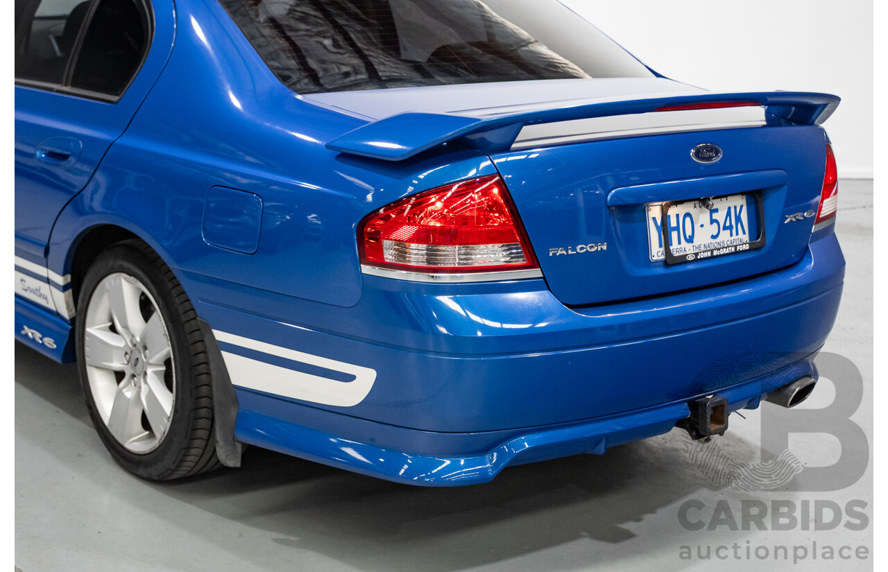 4/2006 Ford Falcon XR6 BF 4d Sedan Shockwave Mica Blue V6 4.0L