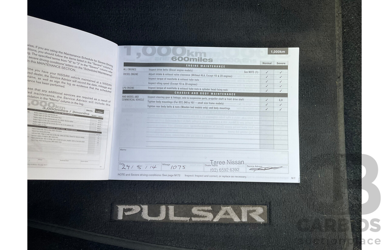 06/2013 Nissan Pulsar ST-L B17 4D Sedan White 1.8L