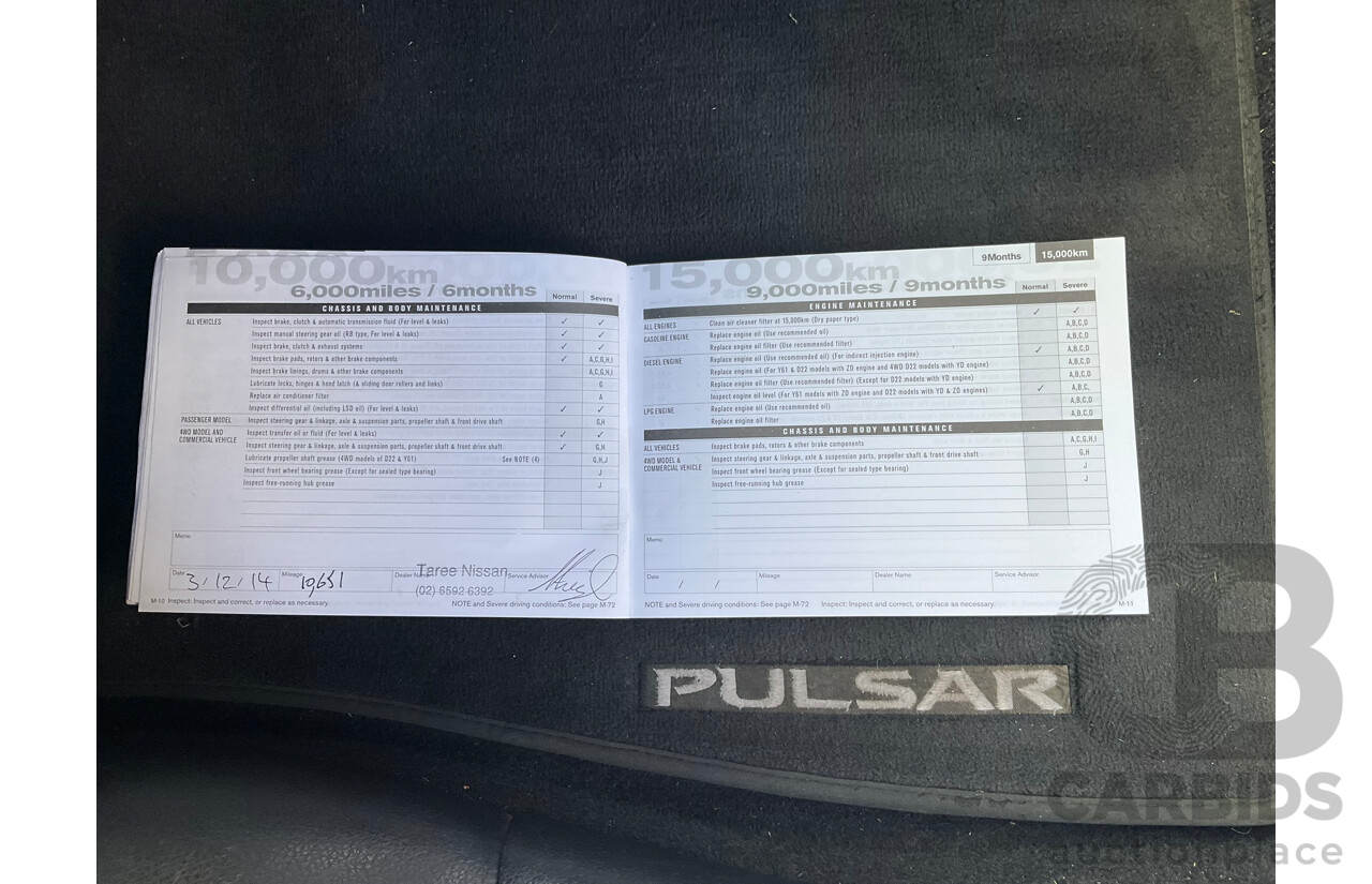 06/2013 Nissan Pulsar ST-L B17 4D Sedan White 1.8L