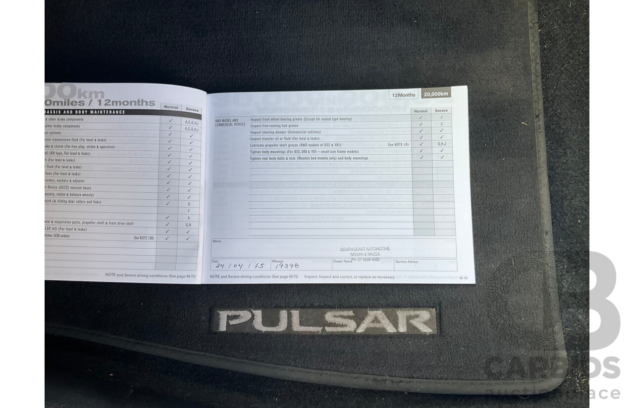 06/2013 Nissan Pulsar ST-L B17 4D Sedan White 1.8L