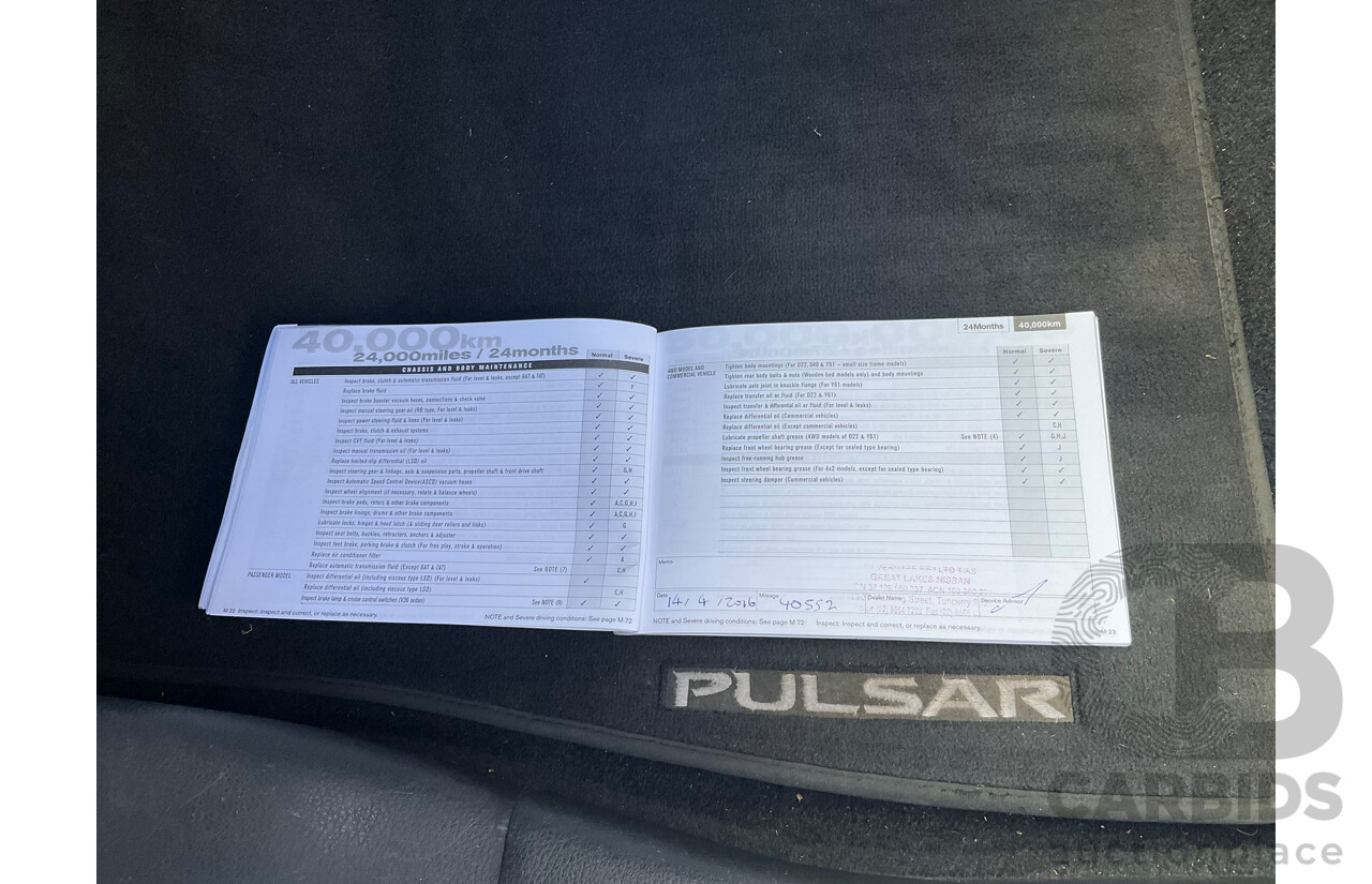 06/2013 Nissan Pulsar ST-L B17 4D Sedan White 1.8L