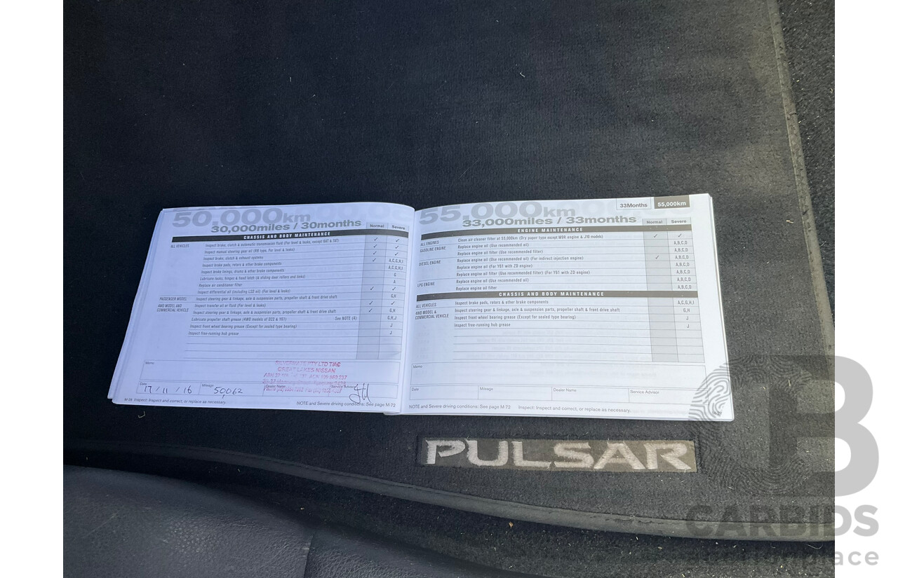 06/2013 Nissan Pulsar ST-L B17 4D Sedan White 1.8L