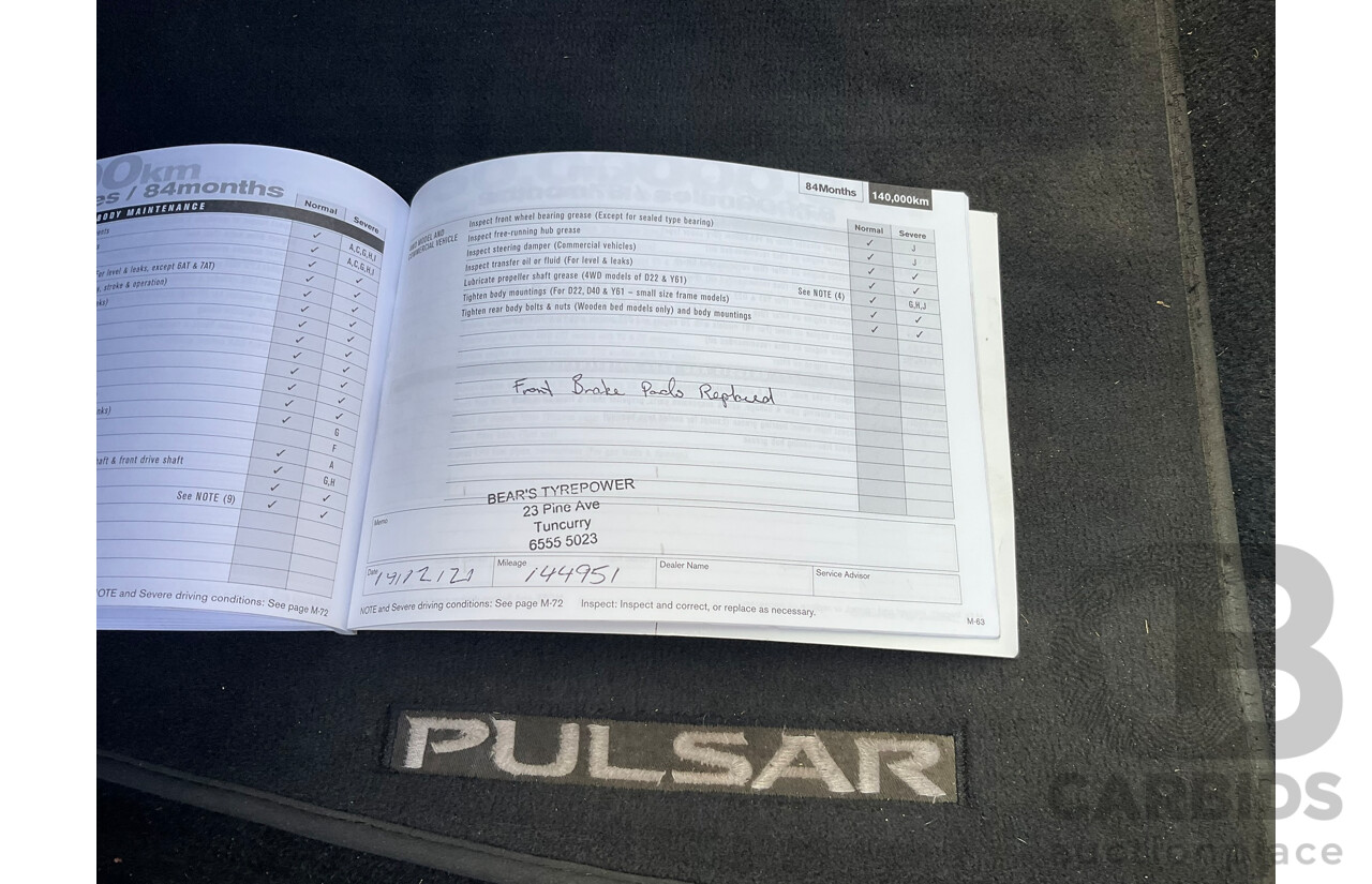 06/2013 Nissan Pulsar ST-L B17 4D Sedan White 1.8L